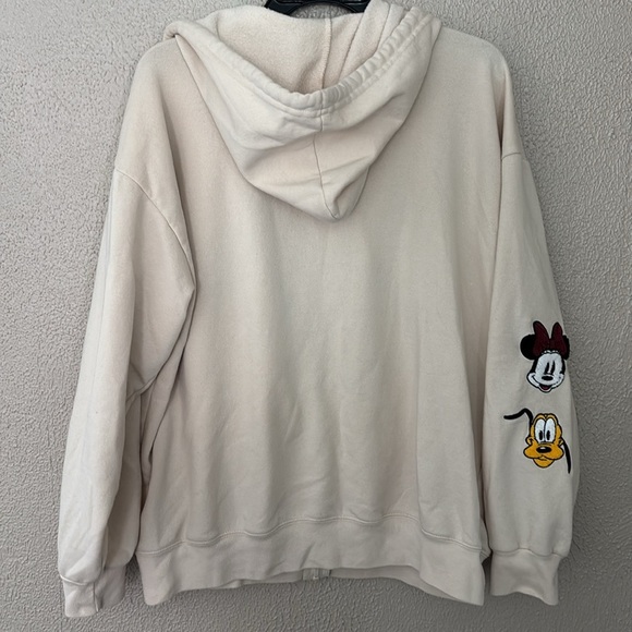 Women’s Mickey Mouse Full Zip Hoodie Sweatshirt, Ivory, XL - Picture 7 of 8